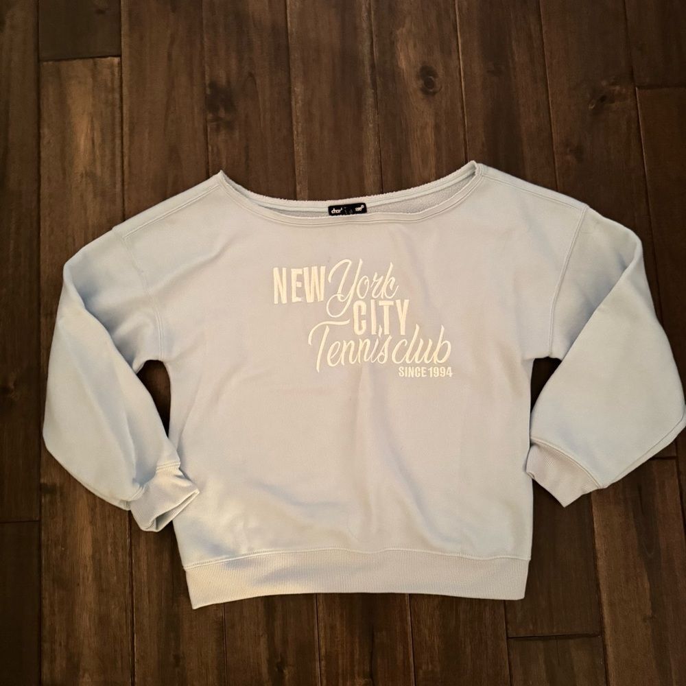Charlotte Russe New York City Tennis Club Baby Blue Sweatshirt Jr. M